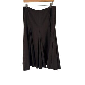 Talbots Womens chocolate Brown A-Line Pleated Wool Skirt Size 12 lined